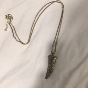 Large tooth gold antique necklace